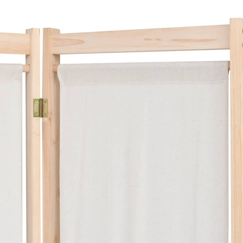 Pietra 200cm W x 170cm H 5 - Panel Solid Wood Folding Room Divider