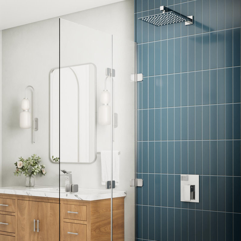 Crozet Rain Shower Head with Pressure Balance Valve, 10-Inch Single-Function Wall-Mount Shower Faucet 1.8 GPM