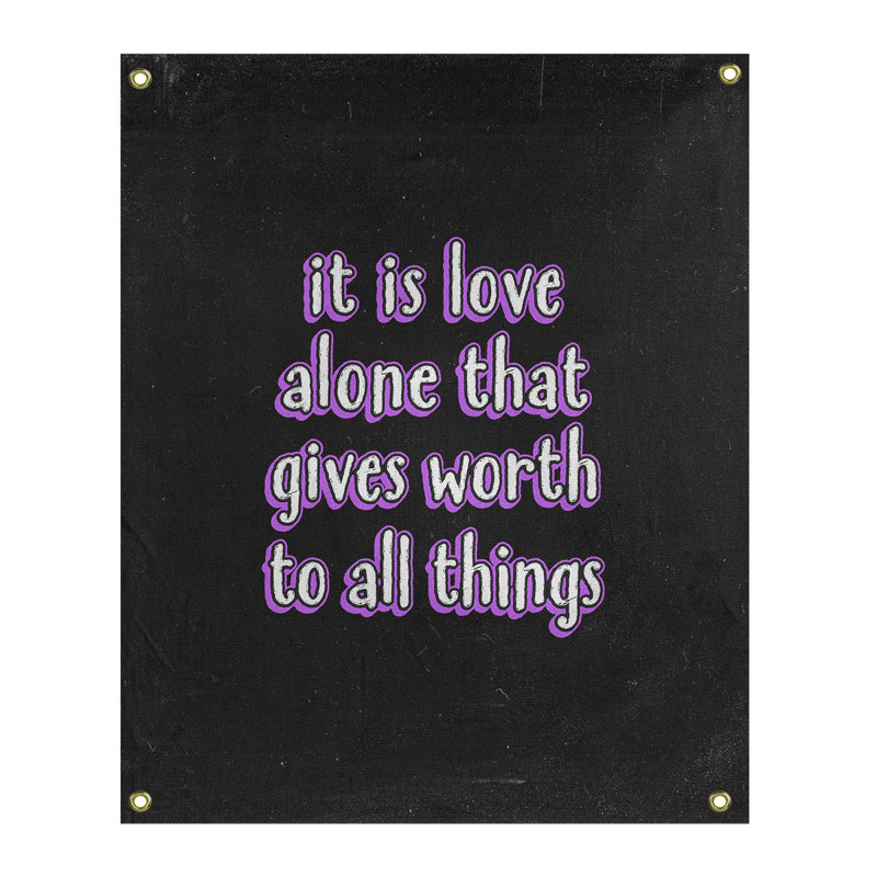 Tapisserie tableau noir de polyester love quot, H 36 po x l 26 po, Mauve