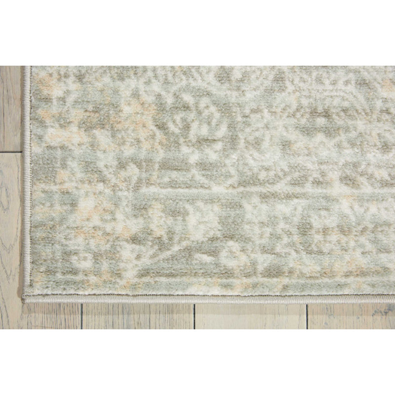 Tapis gris d'inspiration persane Alana, Tapis de couloir 2 pi 2 po x 7 pi 6 po