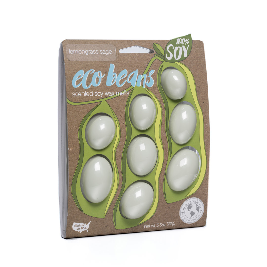 Lemongrass Sage Scented Flameless Candle with Plastic Holder Eco Candle Co