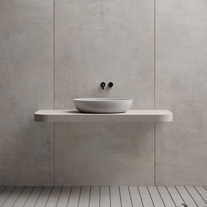 Évier vasque blanc mat 24 "x 16" Monblari, Blanc mat