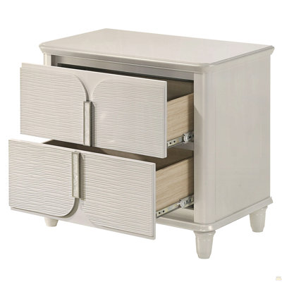Nightstand Of 2-Drawers Wooden Bedroom Furniture 1Pc