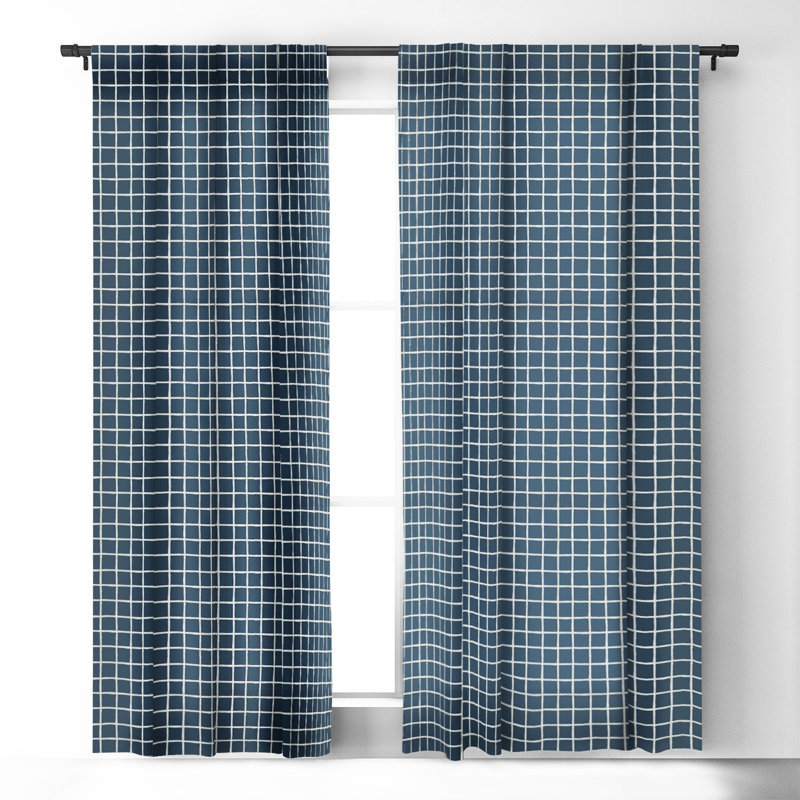 Brylon Blackout Curtain Pair, 50" W x 63" L, Navy