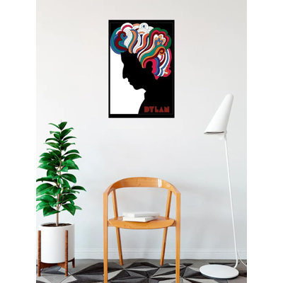 «ACHETER DE L'ART POUR MOINS» sous licence officielle Bob Dylan cheveux Silhouette 24 x 36 pouces affiche d'art - impression décorative - papier affiche - prêt à encadrer