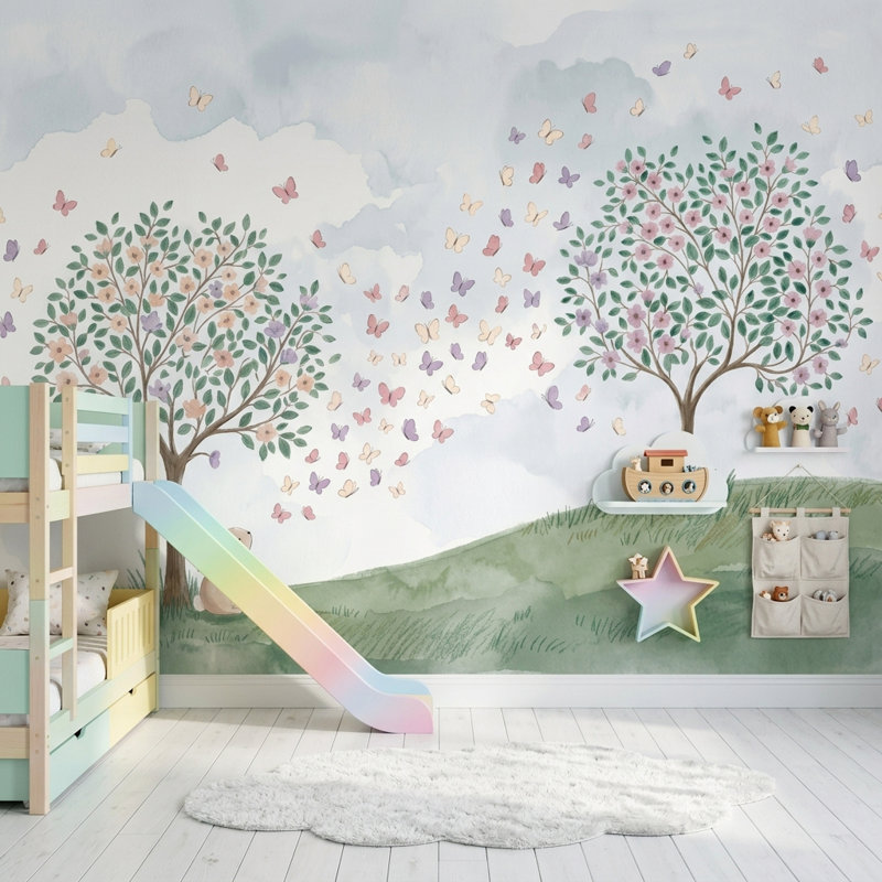 Décoration murale fantaisiste amovible, 140 po x 108 po, Peler et coller