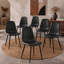 Chaises de salle à manger rembourrées Mekail de style moderne du milieu du siècle avec pieds en métal (ensemble de 6)-1335097558-1325346543-1325346515