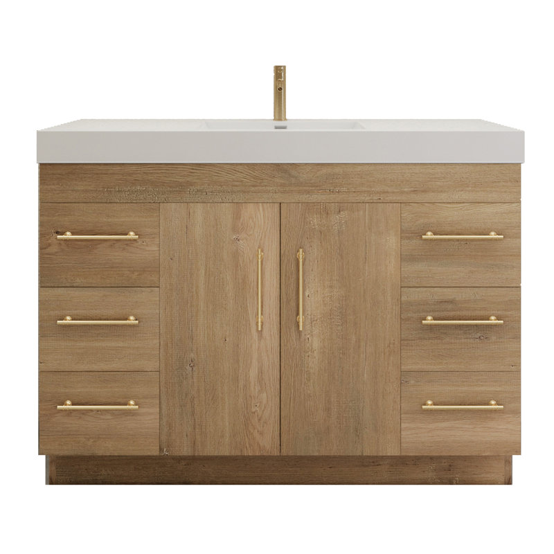 Ensemble de meuble-lavabo simple 48 po, Chêne