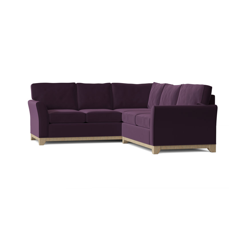 Canapé modulaire en coton de 108 po de largeur Bevins, Figue, Marron foncé, Accoudoir à droite (vu de face)