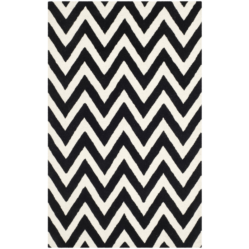 Sanyla Cambridge Hand Tufted Wool Chevron Rug, Rectangle 3' x 5'