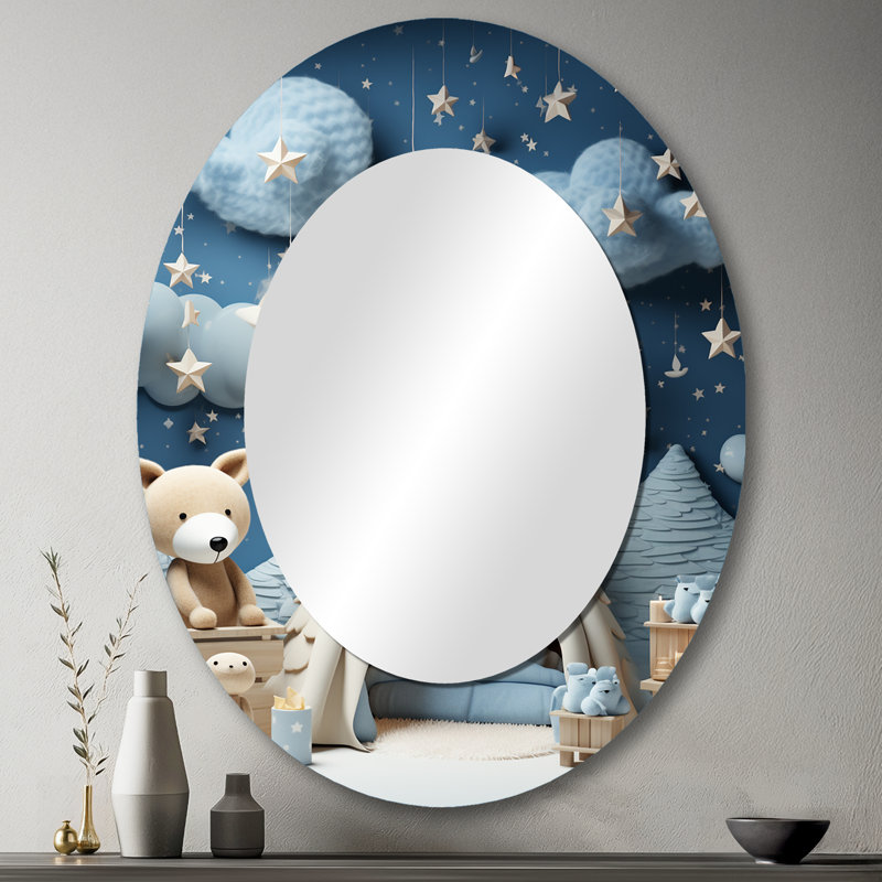 Miroir mural ovale pour enfant, 43 po x 33 po