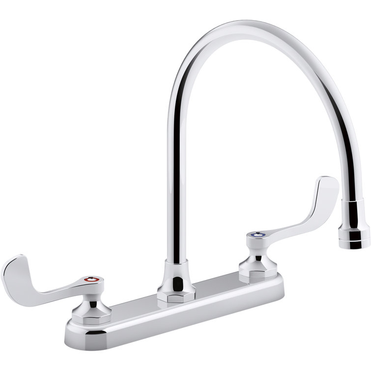 1.5 gpm Triton Bowe 1.8 gpm Kitchen Sink Faucet with 9-516 In. Gooseneck Spout, Aerated Flow and Wristblade Handles