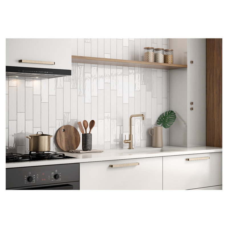Artesano 3" x 12" Ceramic Subway Tile, White Ice