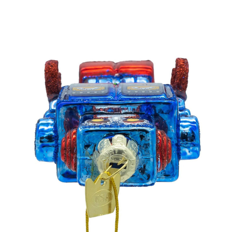 Ornement jouet robot en verre Kurt Adler Noble Gems