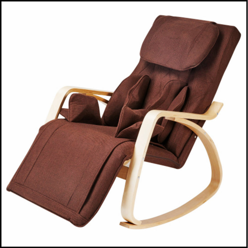 Chaise berçante à massage complet avec pression d'air et coussin en coton confortable pour une détente ultime
