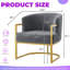 Chaise d'appoint rembourrée avec structure en métal doré pour le salon-235820422
