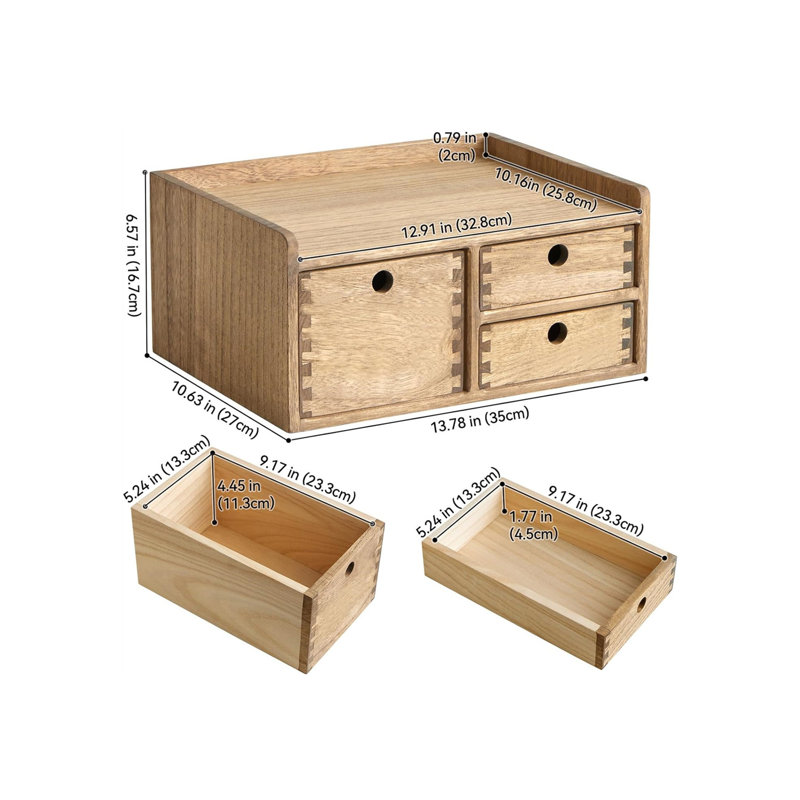 Solid Wood Desk Organiser