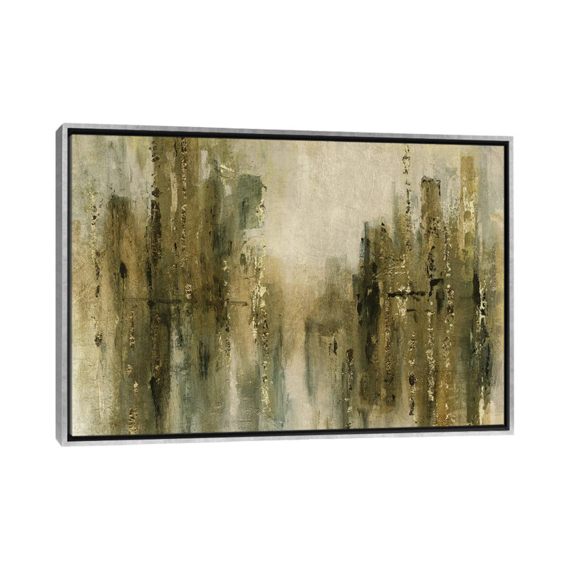 «Gold City Shine» par Carol Robinson, reproduction sur toile, Toile avec cadre argenté, Pas de tapis