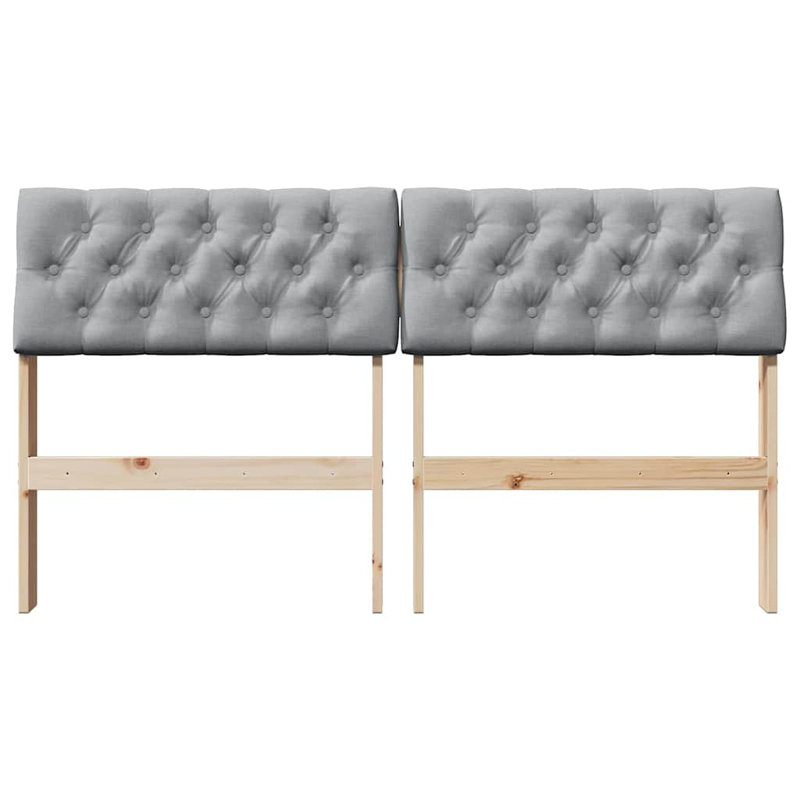 Solid Wood Headboard, Brown, EU Double - 140 x 200 cm, Light Grey