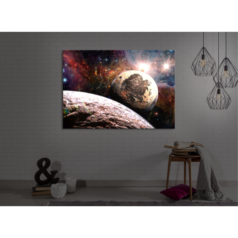 Alien Planets In Space by No - Wrapped Canvas Print, Without lighting, 70cm H x 100cm W x 4.5cm D
