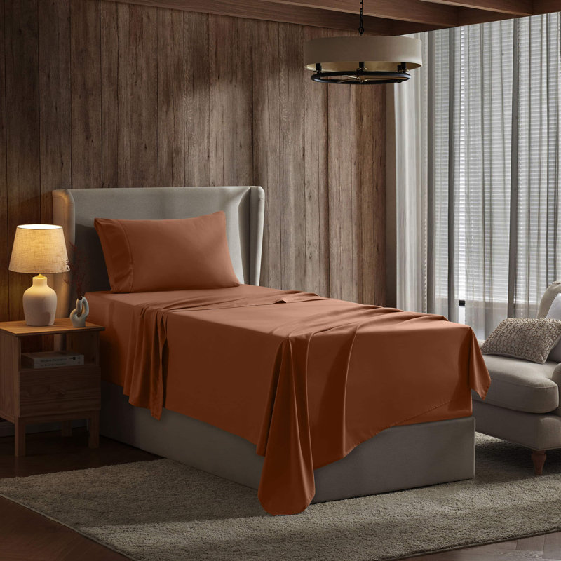 Ensemble de draps doux et respirant Hotel Collection, Lit simple, Sienne rouille