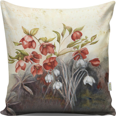 Coussin lavable de qualité supérieure, 17,0 x 17,0 pouces, 50% coton / 50% polyester, rembourrage en silicone, fermeture à glissière dissimulée | Doux, confortable et repassable | Parfait pour la décoration intérieure, le salon et la chambre à cou
