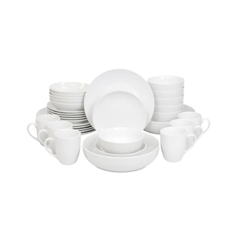 Service de table en porcelaine blanche 32 pièces avec bols de service pour manger et recevoir
