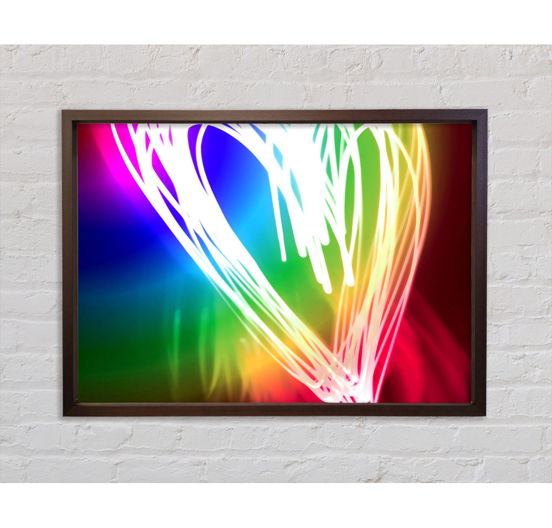 Gerahmtes Leinwandbild Neon Heart