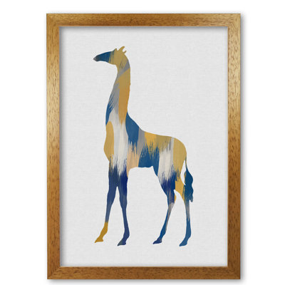 Giraffe Blue & Yellow - Print