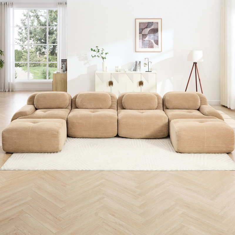 Canapés modulaires pour animaux de compagnie, velours côtelé respirant, salon moderne