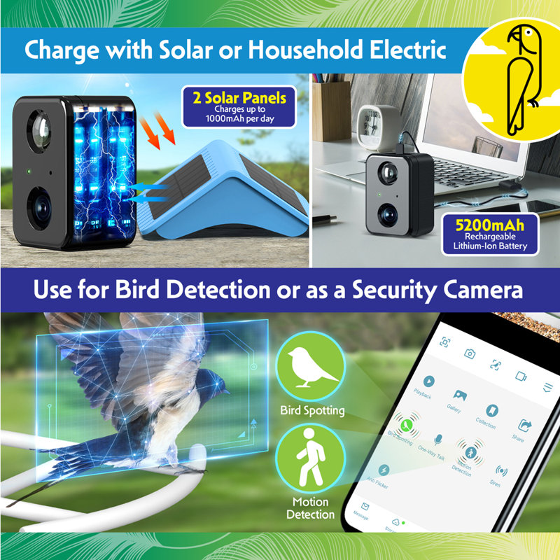 Mangeoire pour oiseaux sauvages Ai Smart