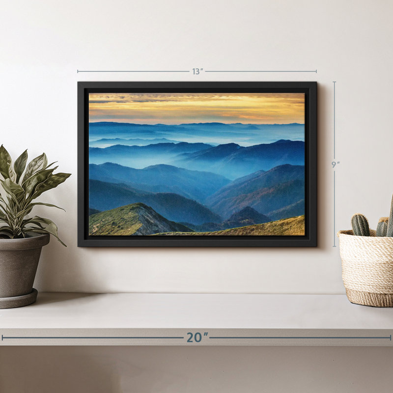 «Calming Mountainscape Reproduction sur toile», H 9 po x l 13 po