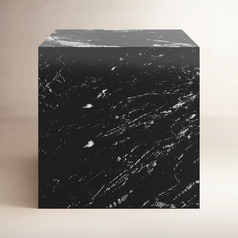 Bolzano Stone End Table, Black
