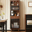 Vitrines en bois massif brun noisette