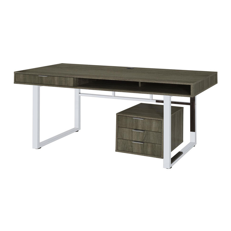 4-drawer Writing Desk Weathered Grey