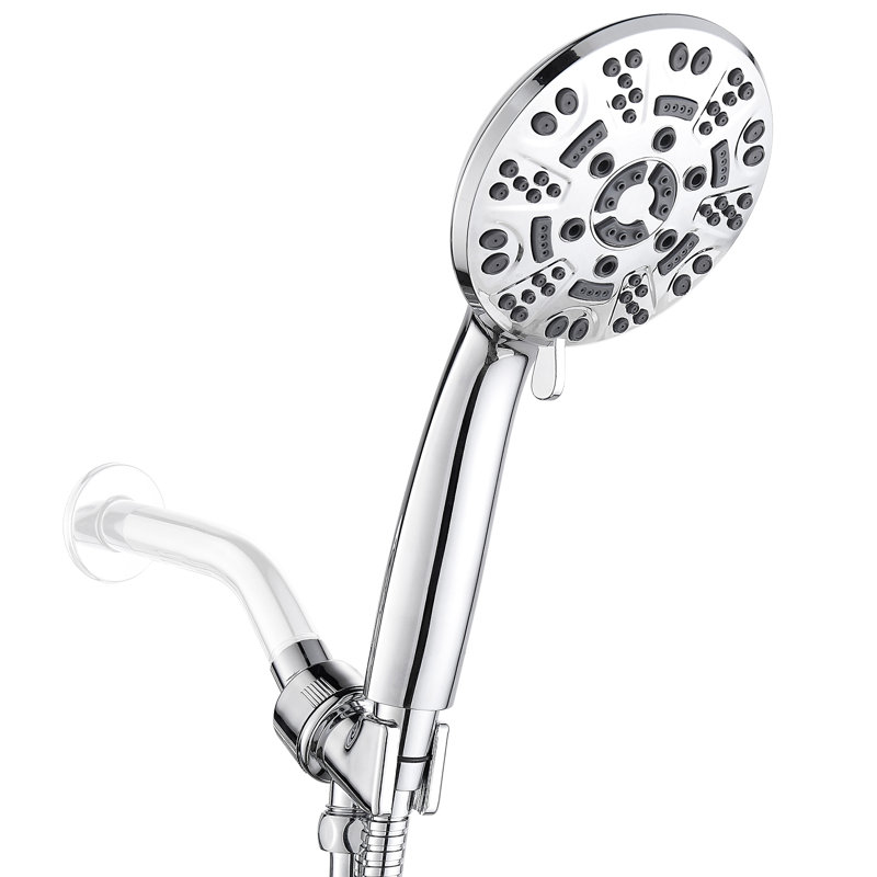 Pomme de douche multifonctionnelle à 8 jets avec boyau, Chrome