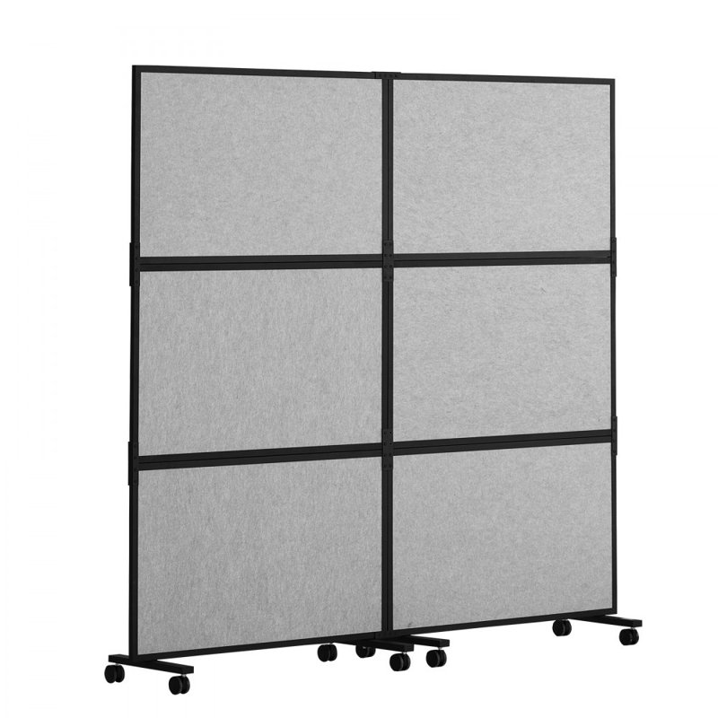 Cloison de bureau, cloison de bureau à 2 panneaux, cloison de bureau autoportante et cloison d'intimité pour réduire le bruit et la séparation des pièces