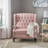 Push Back Recliner Chair Fabric Lounge Armchair Pushback Recliner With Rivet Decoration Wingback Single Sofa Chair With Padded Seat For Living Room, Bedroom 33.25D X 37.75W X 42.5H In-133025053