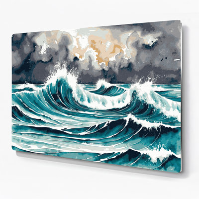 Art mural vert en métal Coastal Ocean Estate Collection
