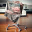 Fleur abstraite rose gris fractal - coussin à imprimé floral-30728032-30728036