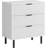 Wave Fluted 3 Drawer Dresser, 28'' Wide Chest of Drawers with Anti-Tipping Device, Tall Wood Nightstand with Storage and Metal Legs for Bedroom, Hallway, Entryway, Small Spaces-963110154