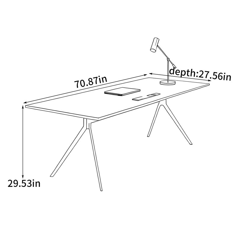 Bureau d'étude à domicile haut de gamme, H 29,53 po x l 70,87 po x P 27,56 po