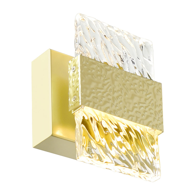 8'' Modern LED Wall Sconce with Gold Leaf Finish For Hallway, Bedroom, Living Room – Integrated LED, No Bulb Required