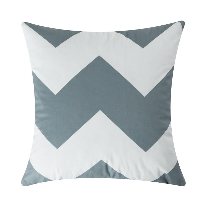 Housse de coussin Lendsey, Gris / blanc