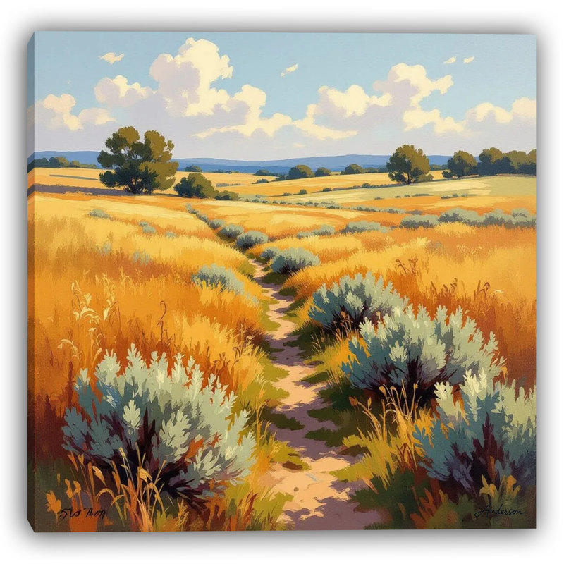 Amber Prairie Path - Wrapped Canvas Print, 30" H x 30" W