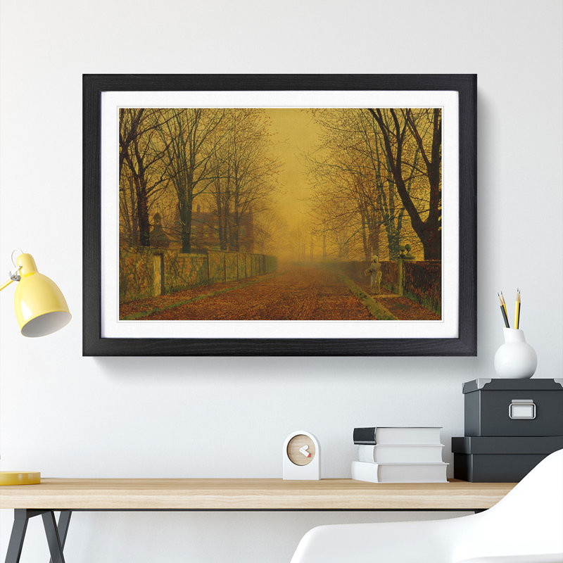 Evening Glow by John Atkinson Grimshaw - Framed Print, 48cm H x 65cm W x 2cm D, Black Framed