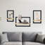 Set of 3 Floating Shelves, Brown Wood Hanging Shelves for Wall Storage, Bathroom