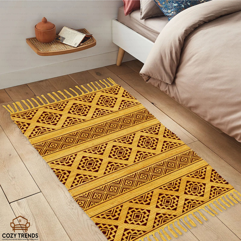 Tapis intérieur / extérieur en coton tressé à la main Jeryn