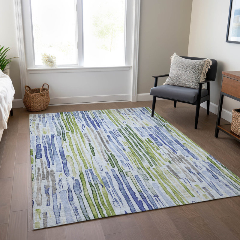 Tapis intérieur / extérieur lavable à la machine Cinead ACN1684 Sky, Rectangle 5 pi x 7 pi 6 po
