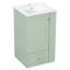 Meuble-lavabo de 20 po avec lavabo, petite armoire moderne avec 1 porte et 1 tiroir, tablettes latérales ouvertes avec barre à serviettes, fabrication en panneau de fibres à densité moyenne-121262970
